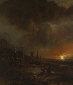 Night fishing by Aert van der Neer