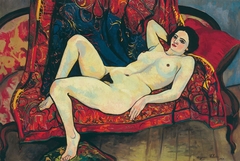 Nu au canapé rouge by Suzanne Valadon