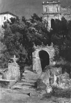 Park der Villa d'Este in Tivoli by Friedrich Karl Hausmann