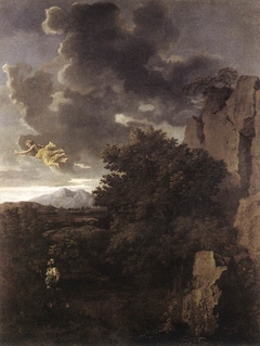 Paysage avec Agar et l'ange by Nicolas Poussin