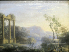 Paysage avec Moïse sauvé des eaux by Pierre Patel