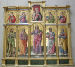 Polyptych with Saint James Major, Madonna and Child, and Saints by Bartolomeo Vivarini