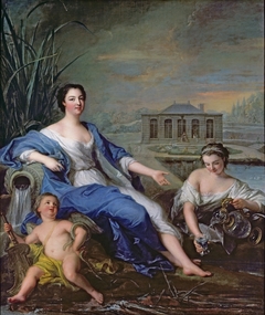 Portrait de mademoiselle de Clermont aux Eaux minérales de Chantilly by Jean-Marc Nattier