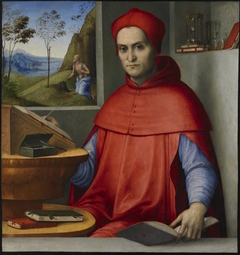 Portrait of a Cardinal in his Study by Lorenzo Costa