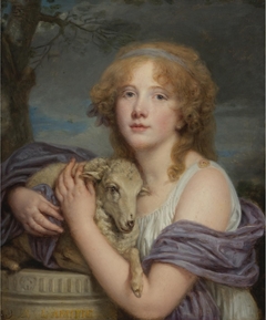 Portrait of a Girl with a Lamb, L'Amitié by Jean-Baptiste Greuze