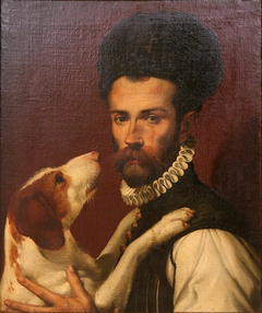 Portrait of a Man with a Dog by Bartolomeo Passarotti