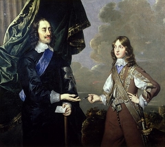 Portrait of Charles I, with his second son, James, Duke of York by Peter Lely