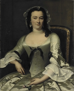 Portrait of Maria Henriëtte van de Pol, Wife of Willem Sautijn by Frans van der Mijn