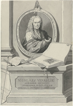 Portret van de schilder Nicolaes Verkolje by H. Boeken