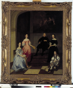 Portret van een familie in een interieur by Jacob Ochtervelt