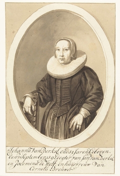 Portret van Johanna van Berckel in ovaal by Cornelis Dusart