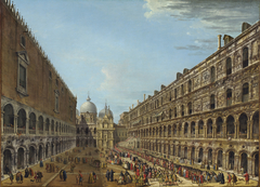 Procession in the Courtyard of the Ducal Palace, Venice by Antonio Joli