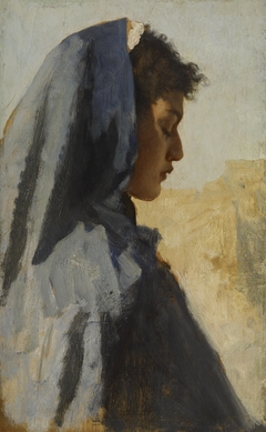 Profile Head of a Young Woman by Leopold Müller