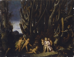 Putti in a Landscape by Antonio Maria Vassallo