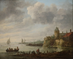 River Scene with a Fortified Shore by Jan van Goyen