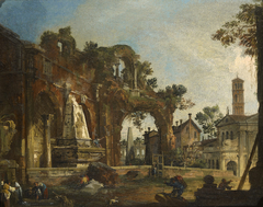 Rome: Capriccio with Ruins Based on the Forum by Canaletto