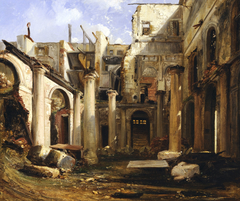 Ruines du Théâtre-Italien après l’incendie de 1838 by Eugène Isabey