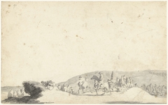 Ruiterprocessie in een landschap by Gerard ter Borch II