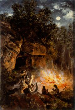 Scene from the Quaternary upper Paleolithic Period by José María Velasco Gómez Obregón