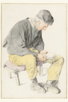 Seated Man Reading, Facing Right by Cornelis Dusart