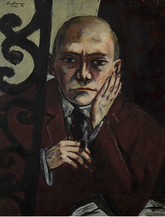 Selbstbildnis an der Bar by Max Beckmann