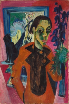 Self-Portrait with Cat by Ernst Ludwig Kirchner