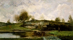 Sluice in the Optevoz Valley by Charles-François Daubigny