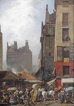 Souvenir de Paris: a bustling day on a Parisian market by Charles Hoguet