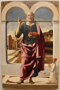 St Peter Blessing and Donor by Bartolomeo Montagna