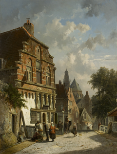 Stadsgezicht Oudewater by Adrianus Eversen