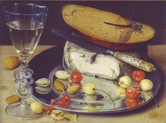 Still Life with Cheese and Cherries by Georg Flegel