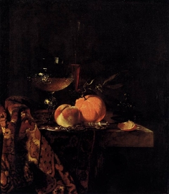 Still-Life with Glass Goblet and Fruit by Willem Kalf