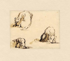 Study Of Dogs by Sir David Wilkie RA - Sir David Wilkie - ABDAG008378 by David Wilkie