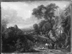 Südliche Landschaft mit Bauern und Hirten by Cornelis Huysmans