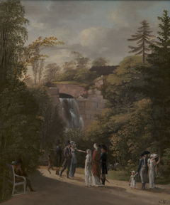 The Cascade in Frederiksberg Garden, Zealand by Georg Friedrich Kersting