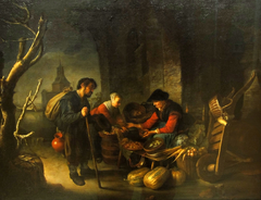 The Herring Woman and the Beggar by Gerrit Dou