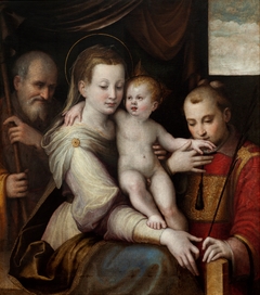 The Holy Family with St. Stephen by Luca Longhi