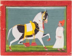 The Horse Haikval and a Syce (ascribed on the reverse to Bagta, Mewar at Devgarh) by Bagta