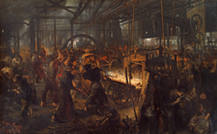 The Iron Rolling Mill by Adolph von Menzel