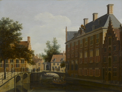 The Oude Zijds Herenlogement (gentlemen's hotel) in Amsterdam by Gerrit Adriaenszoon Berckheyde