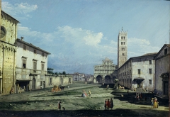 The Piazza San Martino, Lucca by Bernardo Bellotto