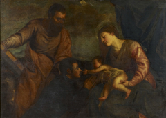 The Virgin and Child, Saint Luke and a Donor by Anonymous