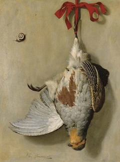 Trompe l'oeil with dead fowl by Hendrick Fromantiou