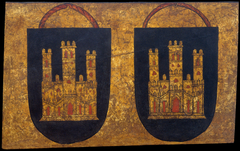 Two coats of arms with three-towered castles by Anonymous