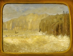 Two Gulls and Cliffs by Louis Eilshemius