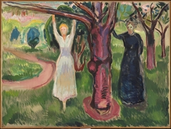 Two Women under the Tree in the Garden by Edvard Munch