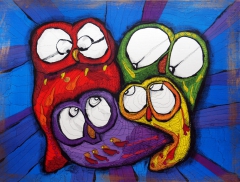 Uglefamilie / Owl family by Ole Morten Berg