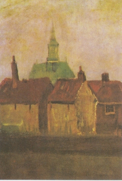 The new church and old houses in The Hague by Vincent van Gogh