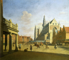 View of the Grote Markt in Haarlem from the City Hall by Gerrit Adriaenszoon Berckheyde