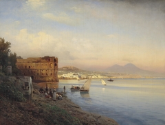 View of the Gulf of Naples with the Palace of Queen Joanna by Albert Flamm